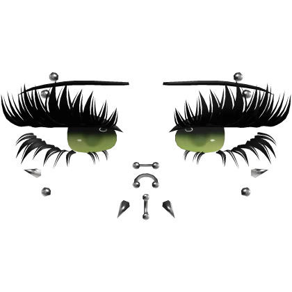 ♡ emotionless lashes w/ piercings (green)