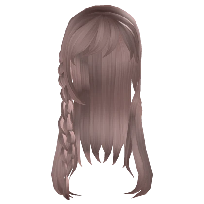 Preppy Baby Pink Soft Wavy Hair w Braids