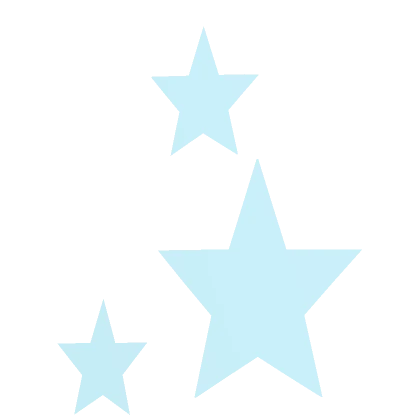 Cute Star Face Sticker - Sky Blue