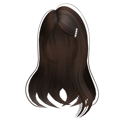 Soft Girl Long Straight Hair w/ Side Clip Brunette