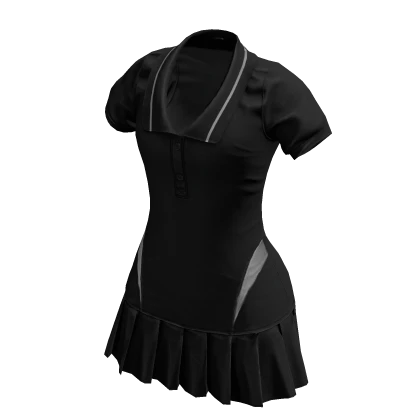 Pleated Tennis Dress (Black)