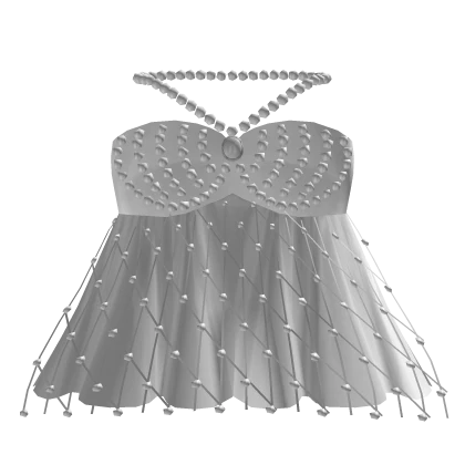 Sweetheart White Pearly Classy Ruffled Dress