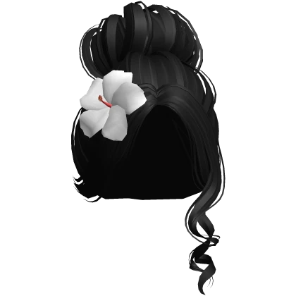Pretty Summer Flower Girly High Bun (Black)