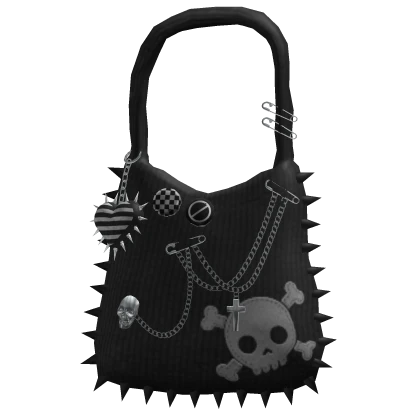 Grunge Pierced Tote Bag Black