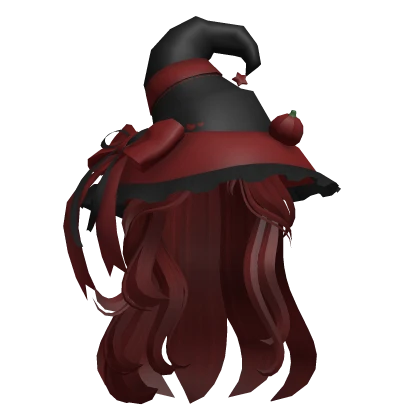 ♡ Halloween Long Witch Wavy Hair (Dark Red) 