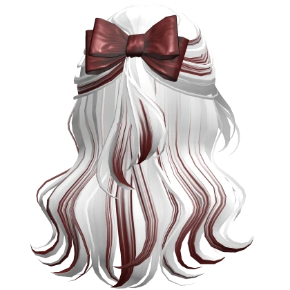 [FREE🎄] White & Red Wavy Half Up Hair