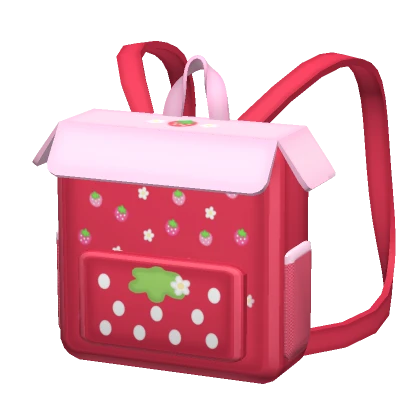 Kawaii Strawberry Red School Backpack