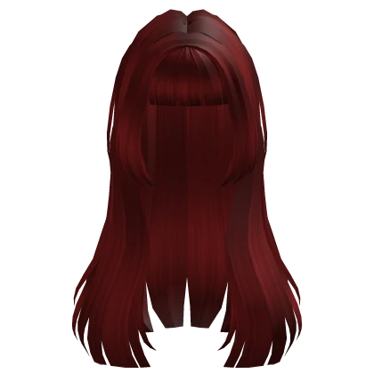 Red Long Hime Cut