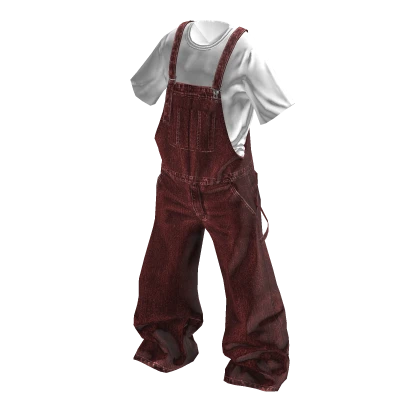 💗DENIM BIB OVERALLS_RED