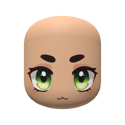 Chibi Neko Anime Face / green eyes