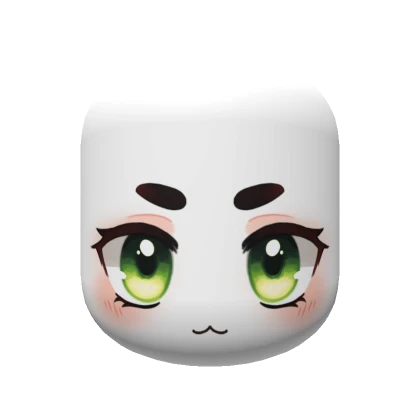 Chibi Neko Anime Face / green eyes