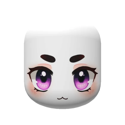 Chibi Neko Anime Face / purple eyes