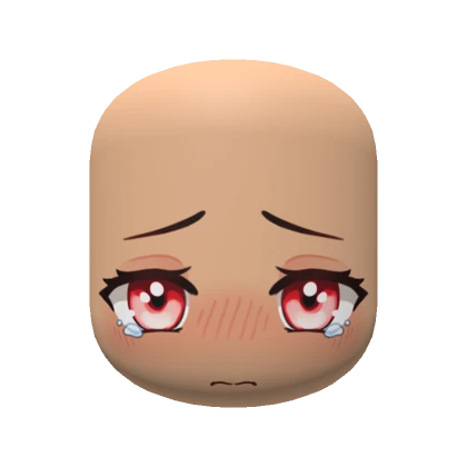 Chibi Crying Anime Face / pink eyes