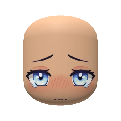 Chibi Crying Anime Face / blue eyes