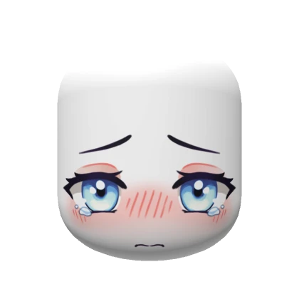 Chibi Crying Anime Face / blue eyes