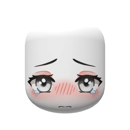 Chibi Crying Anime Face / silver eyes