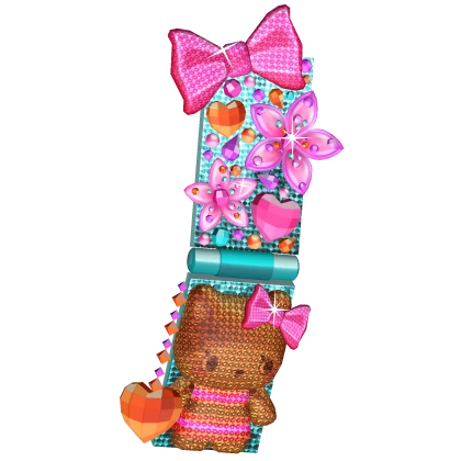 Tropical Gyaru Teal Flip Phone