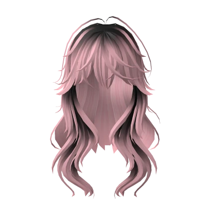 Pink Anime Wavy Hair With Bangs Ombre