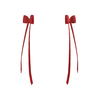 Cute Long Twin Red Bows