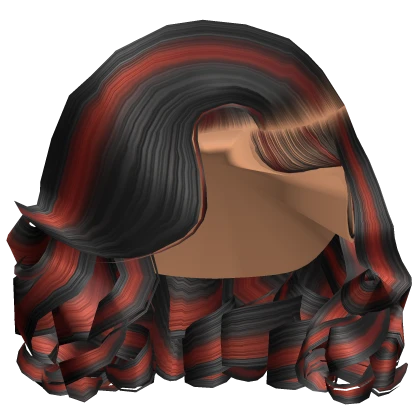 ☆ | Red Highlights Short Curly Side Part