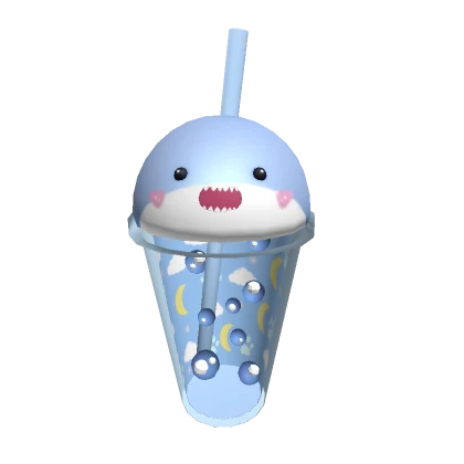 Giant Blue Shark Boba Cup