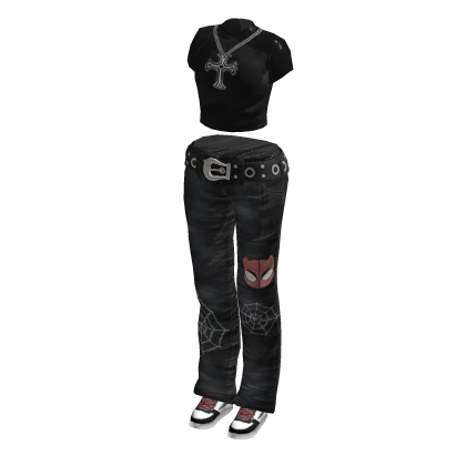 Spider aesthetic black outfit