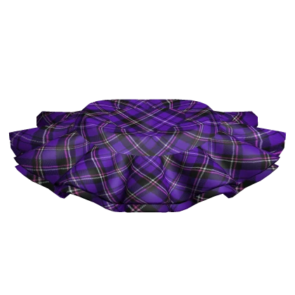 [Blush Fashion] Purple Tartan Frill Skirt