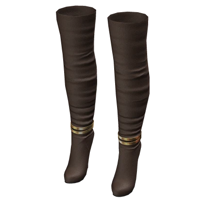 High Heel Leather Boots - Brown