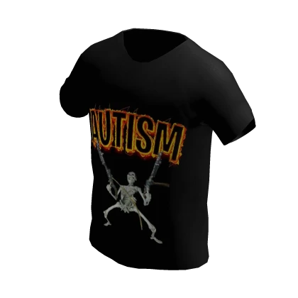 ✅Autism✅ Skeleton Meme Black Shirt