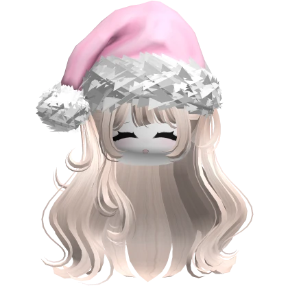 ♡ Cute Christmas Girl Pigtails w/ Face (Beige)