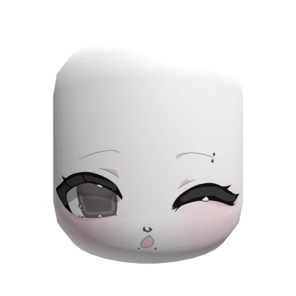 cute wink face mask in white