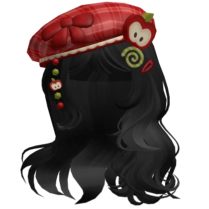 ♡ Igari Apple Girl w/ Charmed Beret (Black)