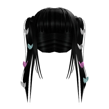 Kpop Butterfly Y2K Pigtails in Black