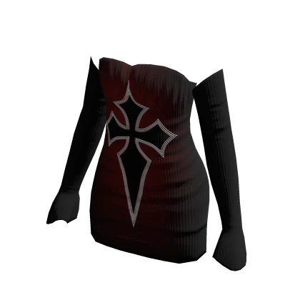 Halloween White Grey Cute Dress Gloves Cross
