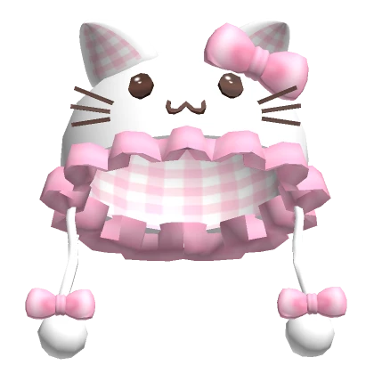 Kawaii Kitty Pink Plaid Ruffle Hat