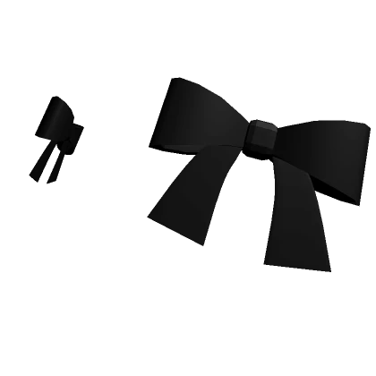 ♡﹒cute black double bows