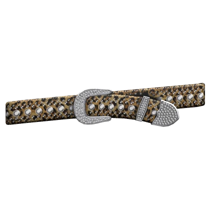 Leopard Slanted Rhinestone Belt 1.0