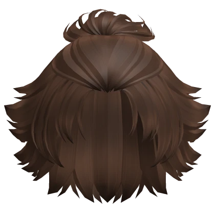Wavy Anime Ponytail Boy Hair (Brown)