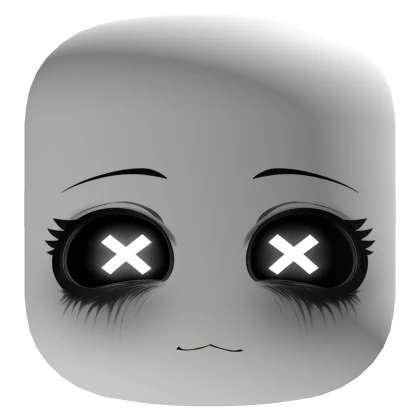 Cute Ghost Face With Glowing Eyes - White