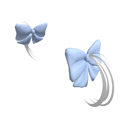 Blue Bows White Hair