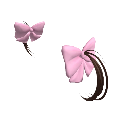 Pink Bows Brown Hair