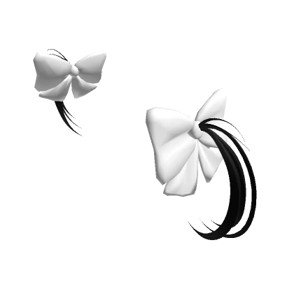 White Bows Black Hair