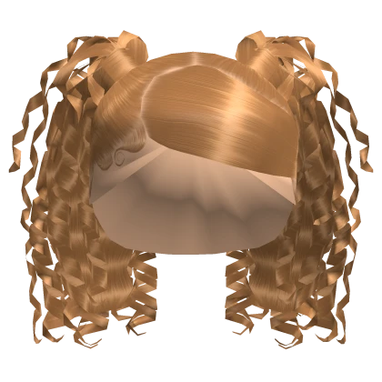 ☆ Honey Blonde Side swoop curly pigtails