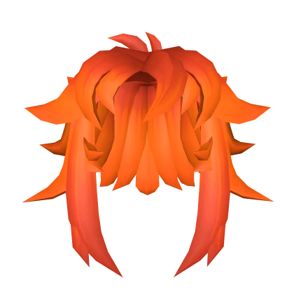 Blocky orange short side tails hair