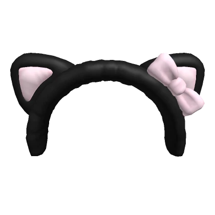 fluffy black kawaii kitty headband