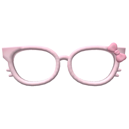 low kawaii oversized kitty glasses in pink