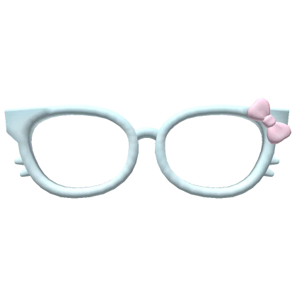 low kawaii oversized kitty glasses in blue