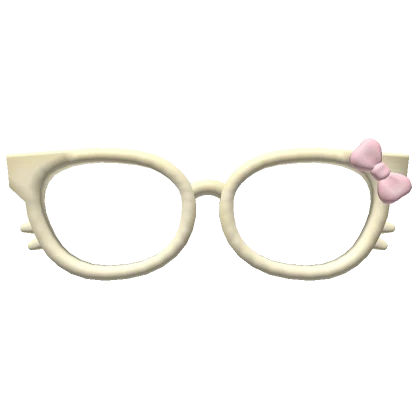 low kawaii oversized kitty glasses in yellow