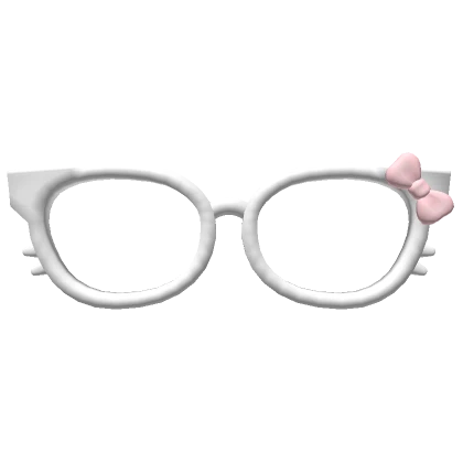 low kawaii oversized kitty glasses in white