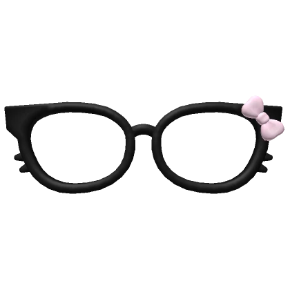 low kawaii oversized kitty glasses in black